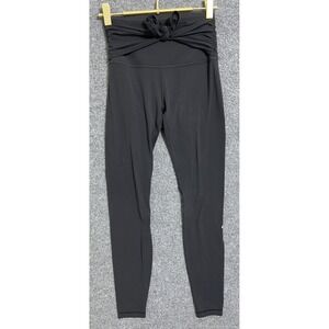 Lululemon Leggings Women 4 Black 29" Align Wrap Waist  Athleisure Yoga Train EUC